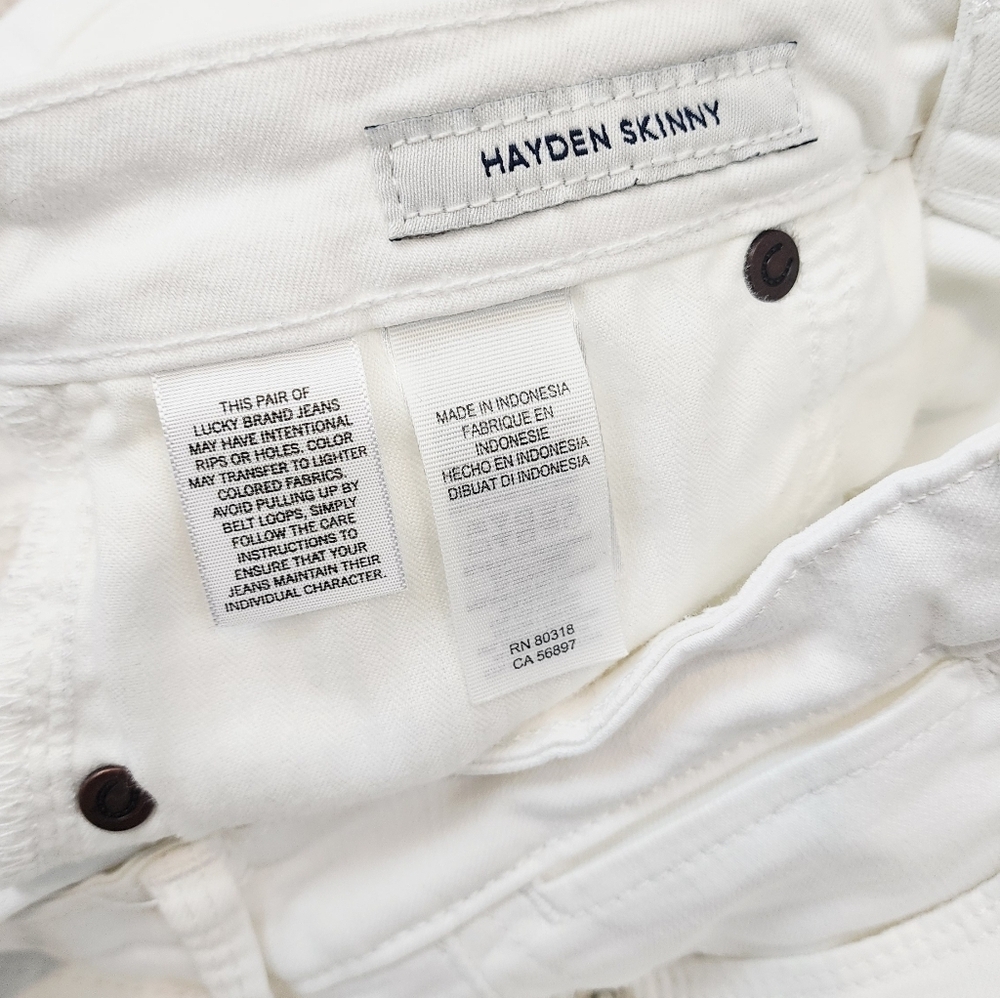 Lucky Brand Mid Rise Hayden Skinny Ankle Crop White Jean Pants - Picture 11 of 14